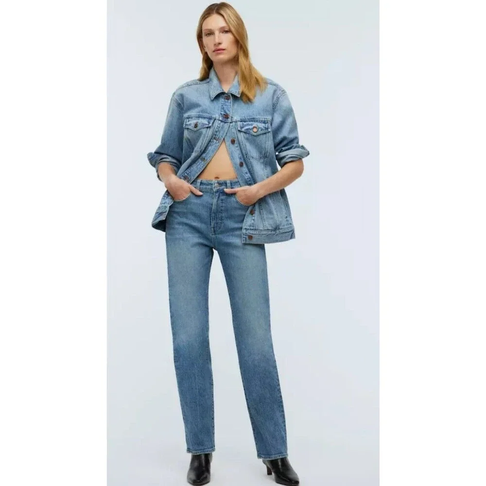 Madewell $128 The Tall '90s Straight Jean in Rondell Wash Size 27 Women's - Picture 1 of 14